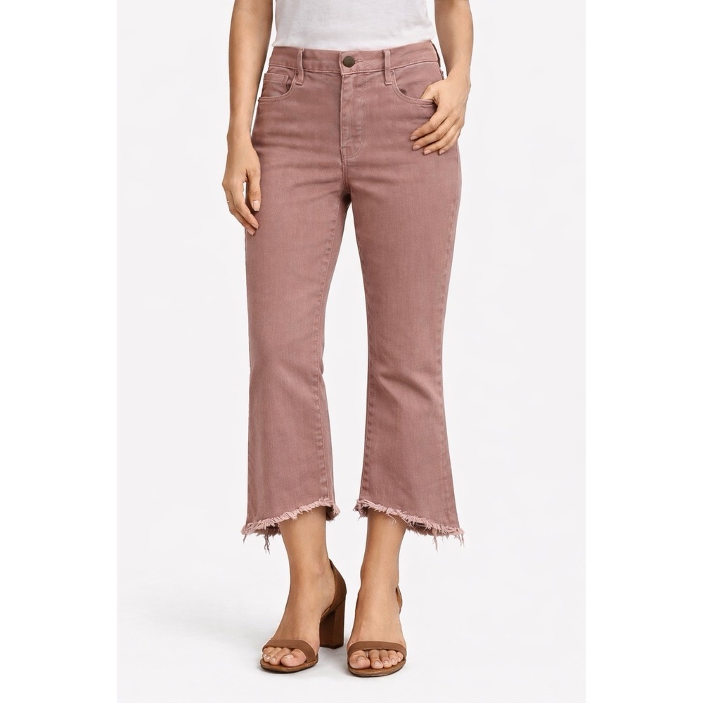FRAME Le Crop Mini Boot Jeans Mauve Raw Hem Cropped Bootcut Women Size 26